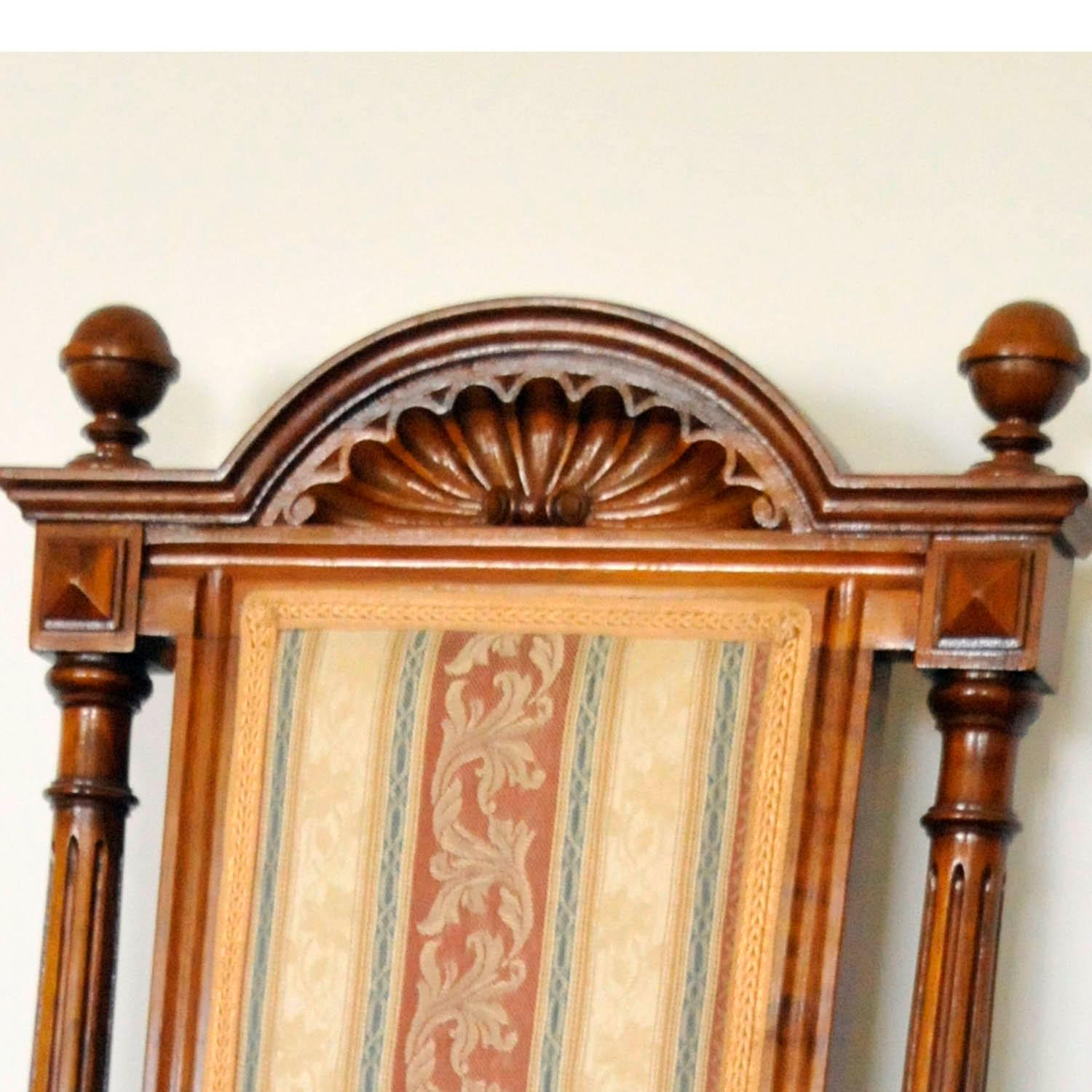 Stained Elaborately Carved Chair, circa 1890 For Sale