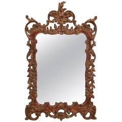 Elaborately Carved Italian Style Wooden Mirror