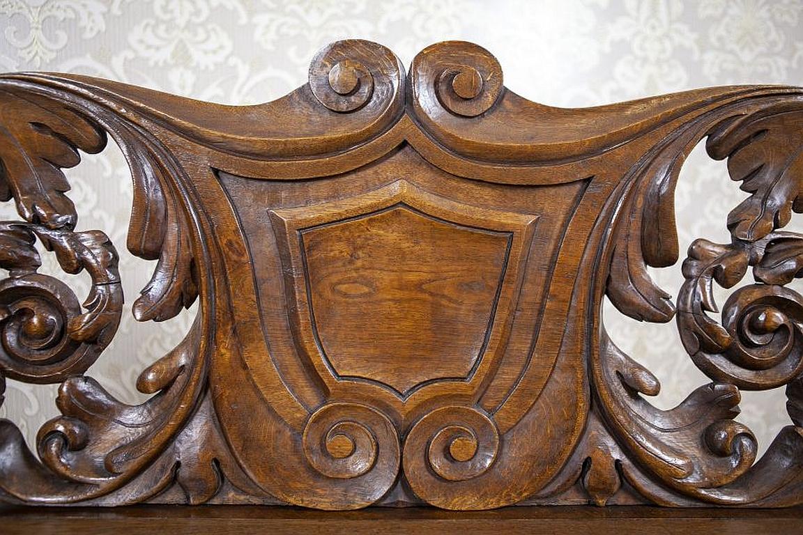 Elaborately Carved Oak Bench from the Early 20th Century 11