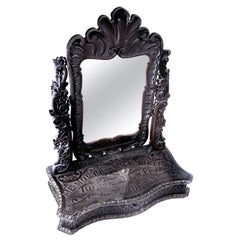 Used Elaborately Carved Tribute Folk Art Americana Mirror, 1894