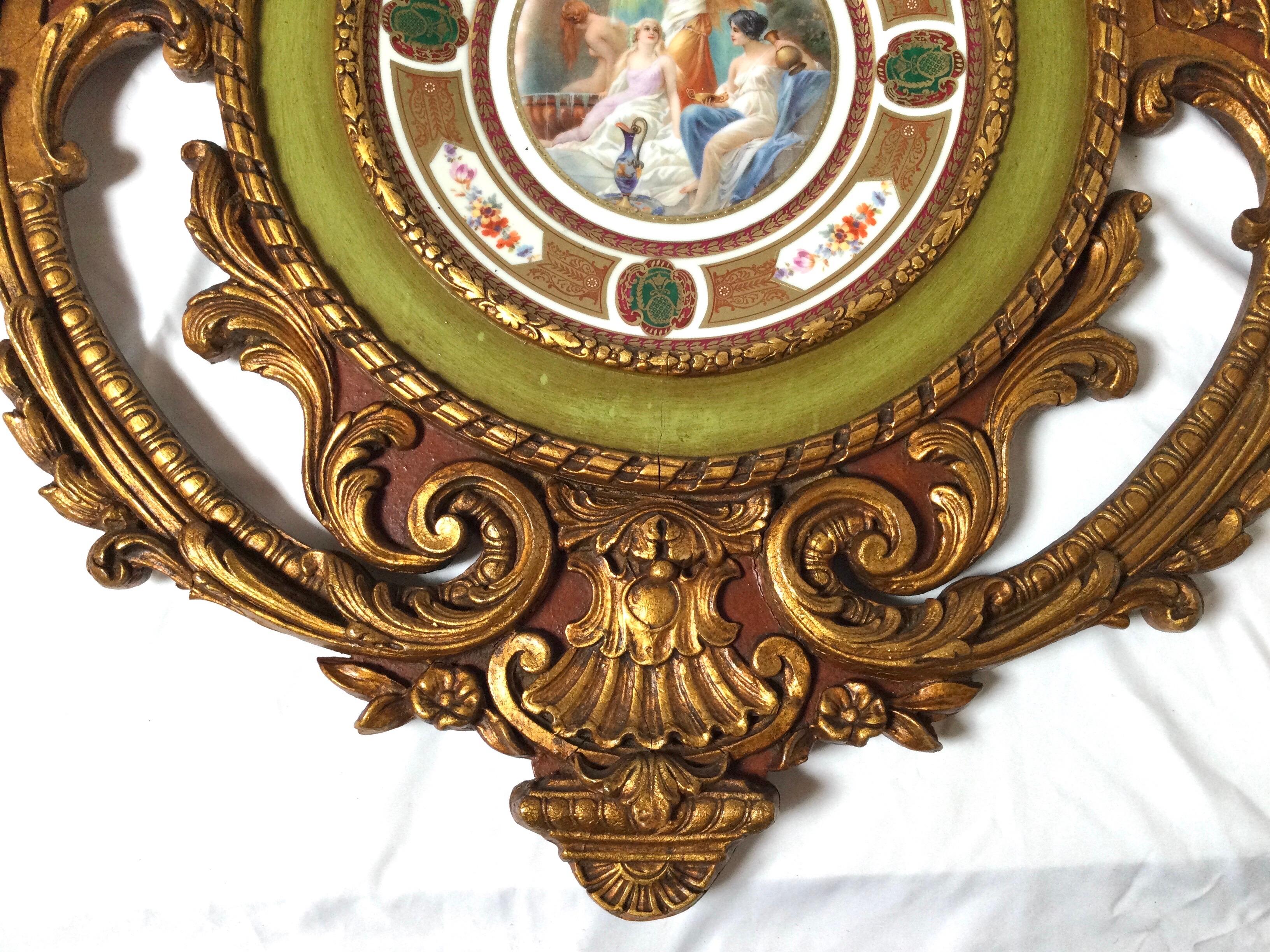 Early 20th Century Elaborately Framed Cabinet Plate, Germany, Circa 1900 For Sale