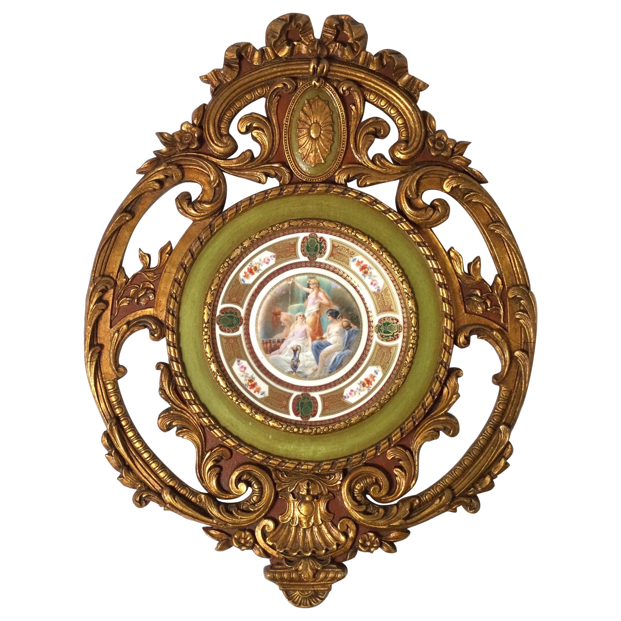 Assiette de cabinet encadrée avec soin, Allemagne, vers 1900