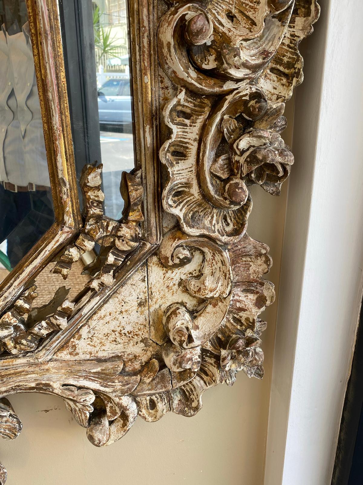 Rococo Revival Elaborately Hand-Carved 18th Century Rococo Wall Mirror For Sale