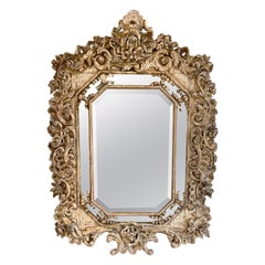 Elaborately Hand-Carved 18th Century Rococo Wall Mirror