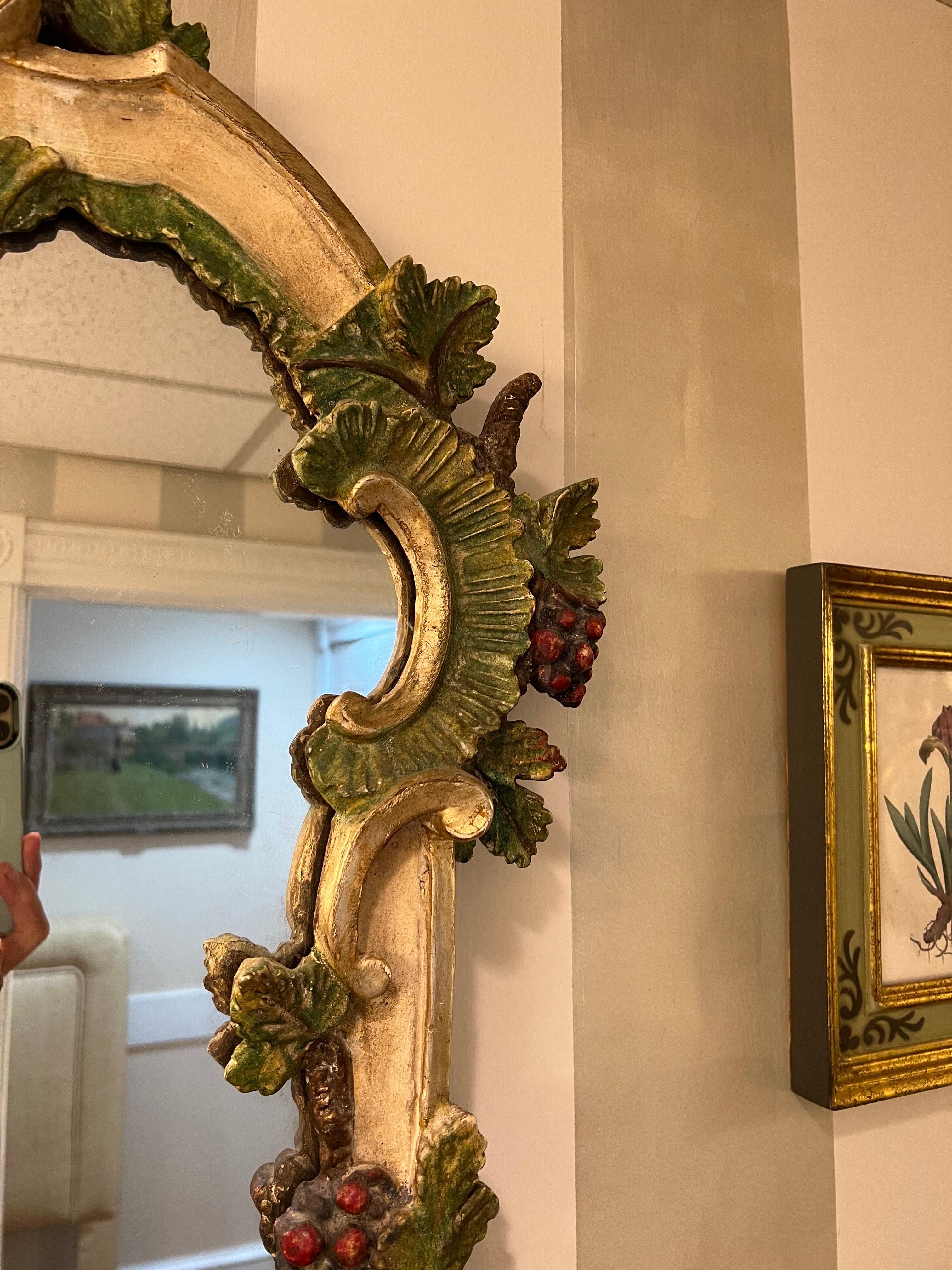 Elaborately Hand Carved French Grape Vine Mirror For Sale 11