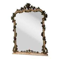 Elaborately Hand Carved French Grape Vine Mirror