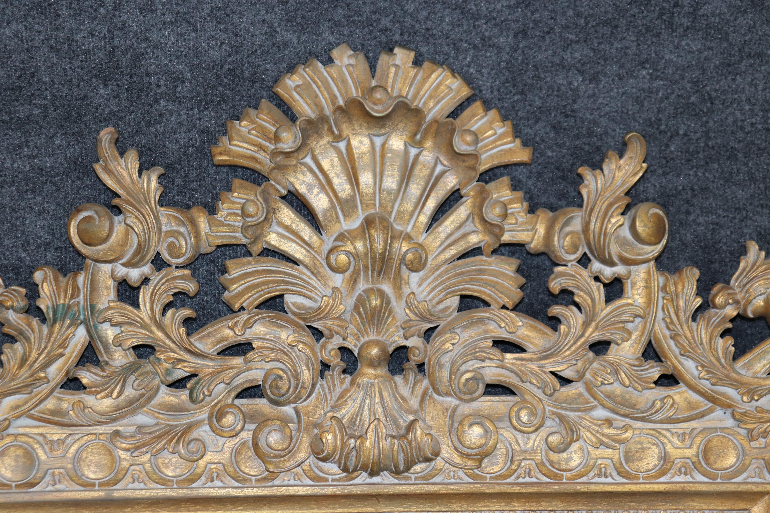 Rococo Elaborately Hand-Carved LaBarge Florentine Style Genuine Gold Gilded Wall Mirror