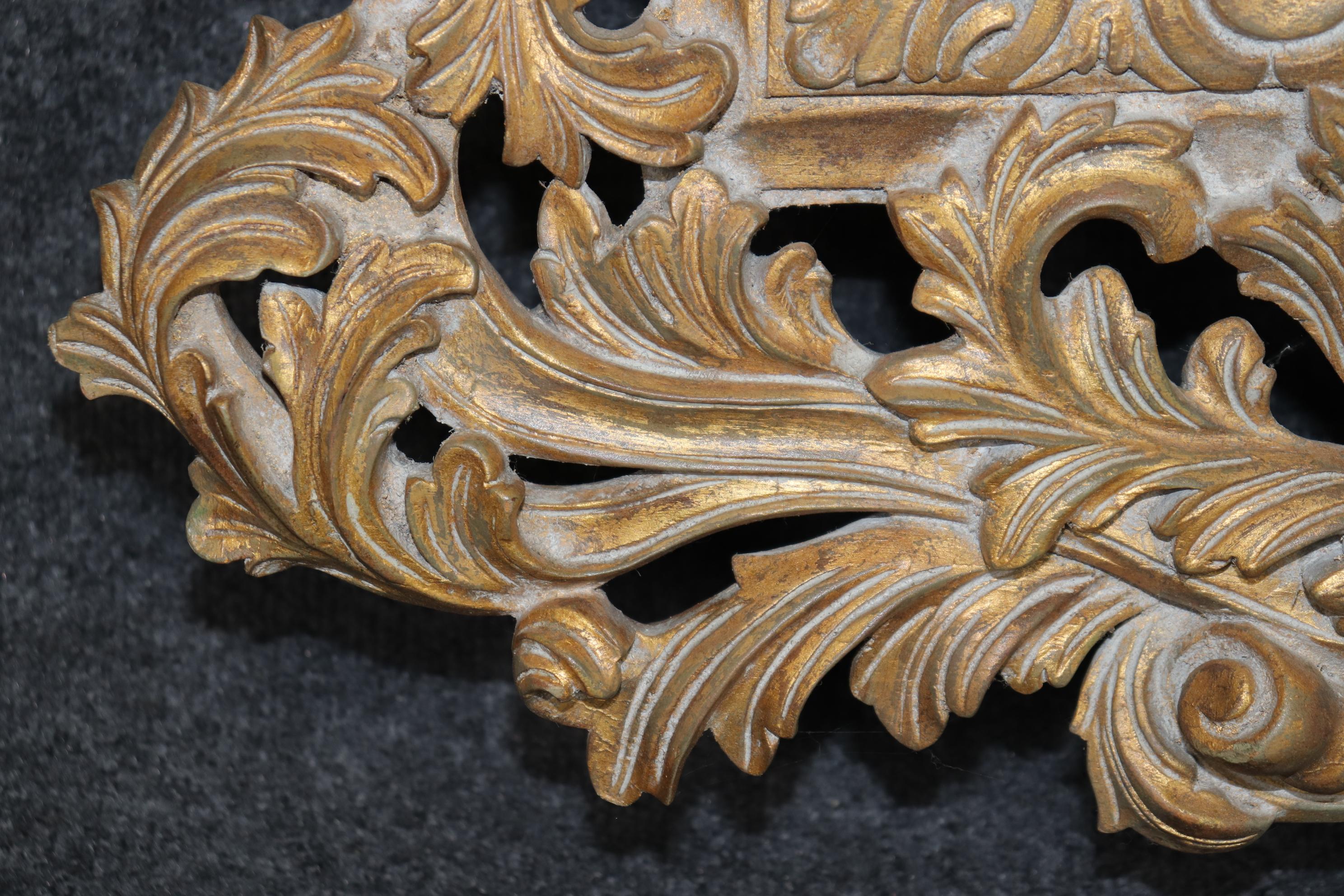 Late 20th Century Elaborately Hand-Carved LaBarge Florentine Style Genuine Gold Gilded Wall Mirror