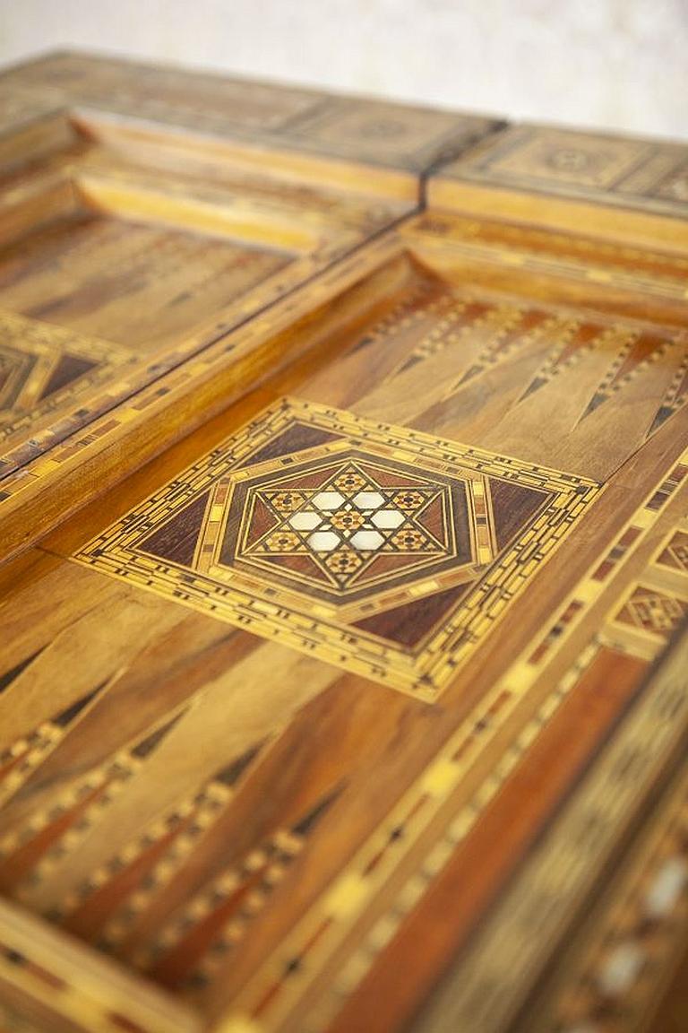 Elaborately Inlaid Spanish Game Table from the Late 19th Century 9