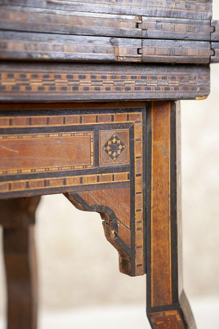 Elaborately Inlaid Spanish Game Table from the Late 19th Century 11