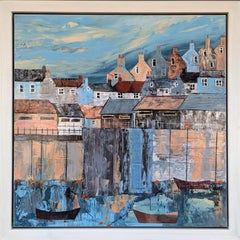 2023 Contemporary Original Harbourside Landscape Oil Painting - Harbour Front