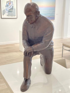 Kneeling Figure - bronze sculpture