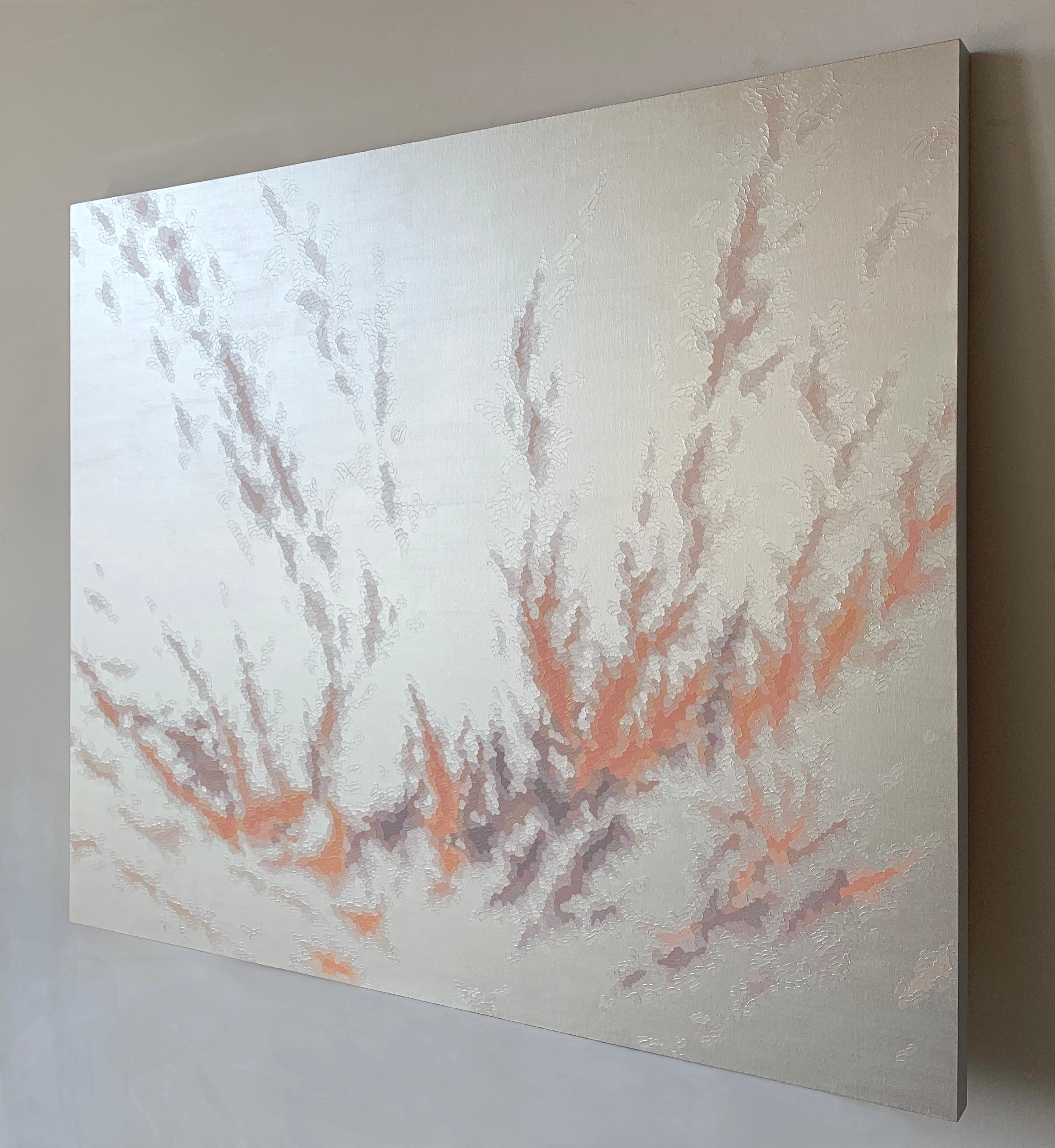 Dans un ciel de corail (perle) - Painting de Elaine Coombs