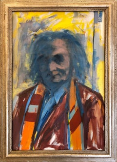 "Kaldis" Abstract Expressionist Oil on Canvas Portrait of Aristodemos Kaldis