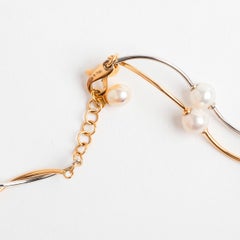 Elaine Firenze Twisted Double Pearl Necklace, 18 Carat Rose & White Gold.