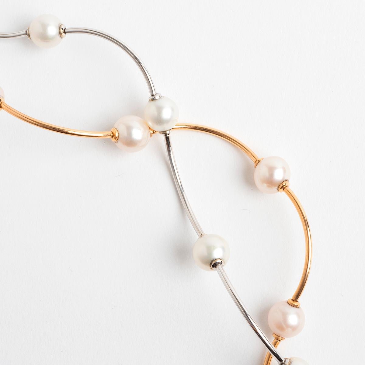 Elaine Firenze, gedrehte Doppelperlenkette, 18 Karat Roségold. im Zustand „Hervorragend“ in Canterbury, England