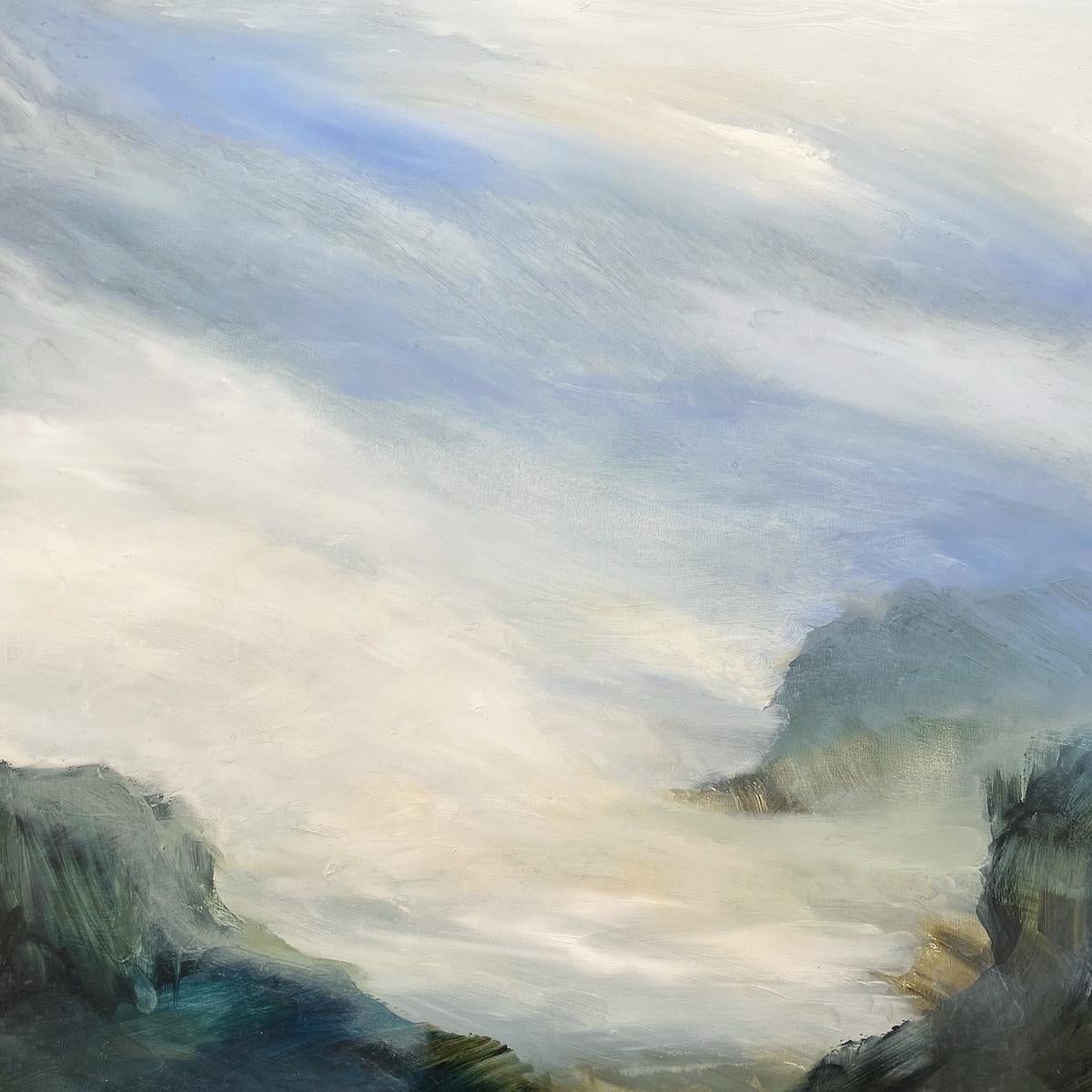 Elaine Fox  Abstract Painting - Coastal Mist by Elaine Fox, Contemporary Landscape Painting, Original Art