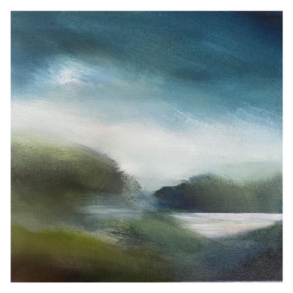 Dittico Drifting e Land Song, Pittura originale, Paesaggio, Nature, Cielo, Blu 2