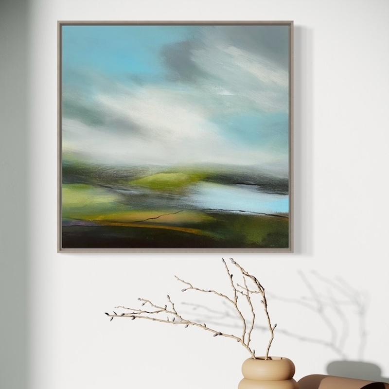 Holding the Light, Originalgemälde, Landschaft, abstrakt, zeitgenössisch – Painting von Elaine Fox
