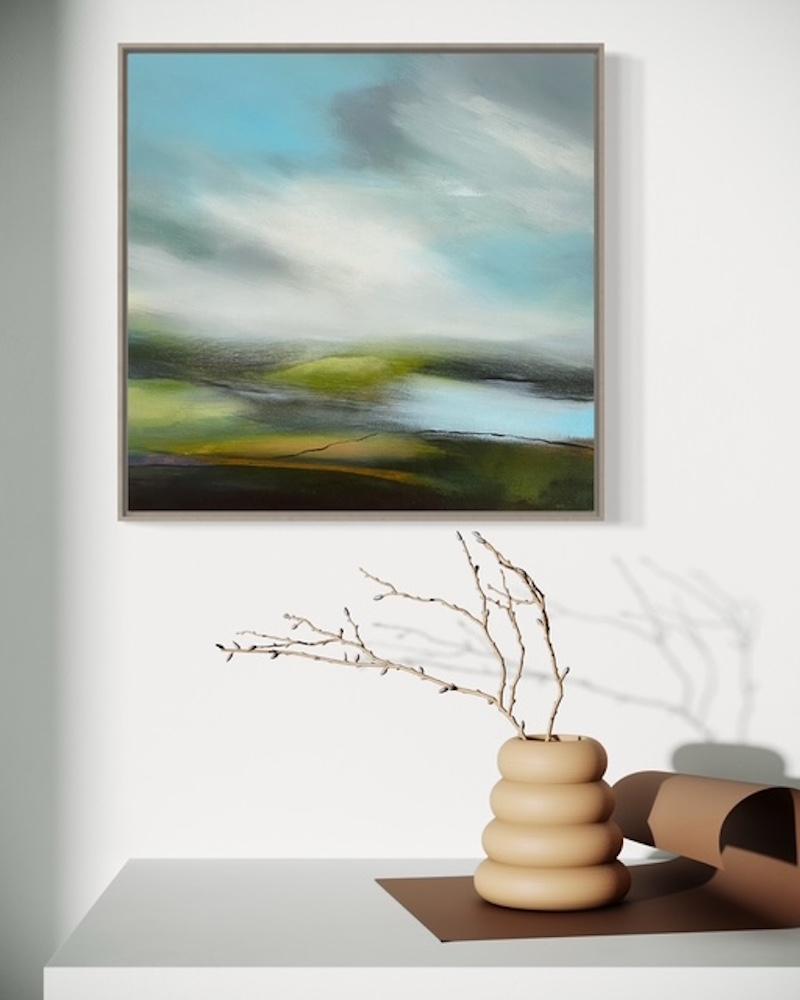 Holding the Light, Originalgemälde, Landschaft, abstrakt, zeitgenössisch (Zeitgenössisch), Painting, von Elaine Fox