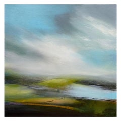 Holding the Light, Originalgemälde, Landschaft, abstrakt, zeitgenössisch