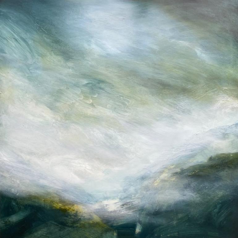 Elaine Fox Landscape Painting – Land des lebenden Himmels, Himmel, Äußere Hebriden, Originalgemälde, Landschaft, Meer
