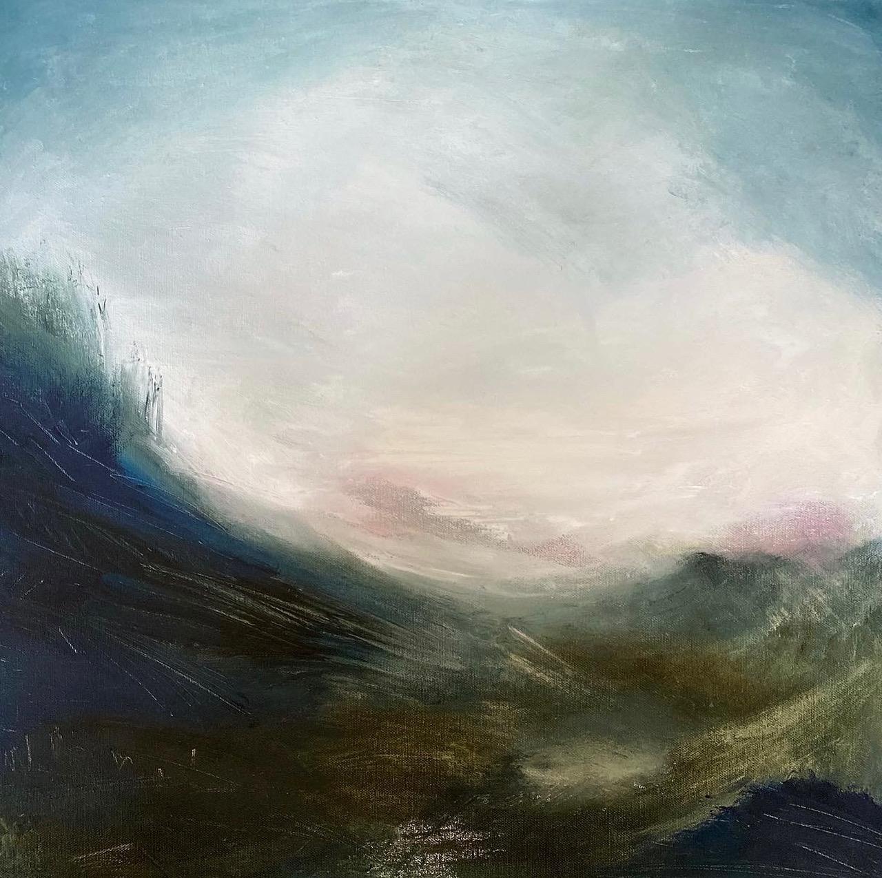 Mountain Mist von Elaine Fox, Abstraktes Gemälde, Landschaftsgemälde