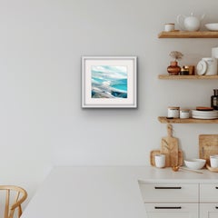 Sommergemälde im zeitgenössischen expressionistischen Stil, Meereslandschaftsgemälde, Küstenkunst