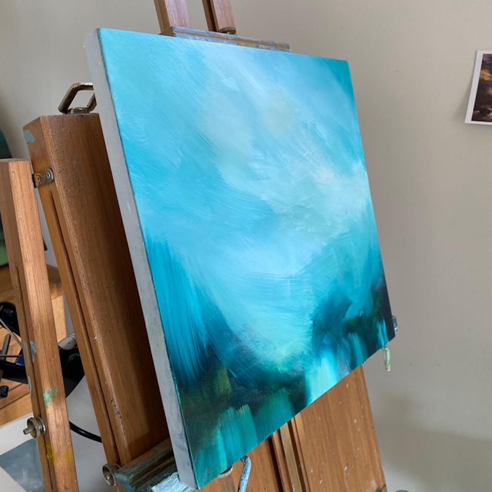 Tal der Träume – Painting von Elaine Fox