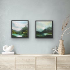 Winters Touch & Whispering Light, Diptychon, Originalgemälde, zeitgenössisch