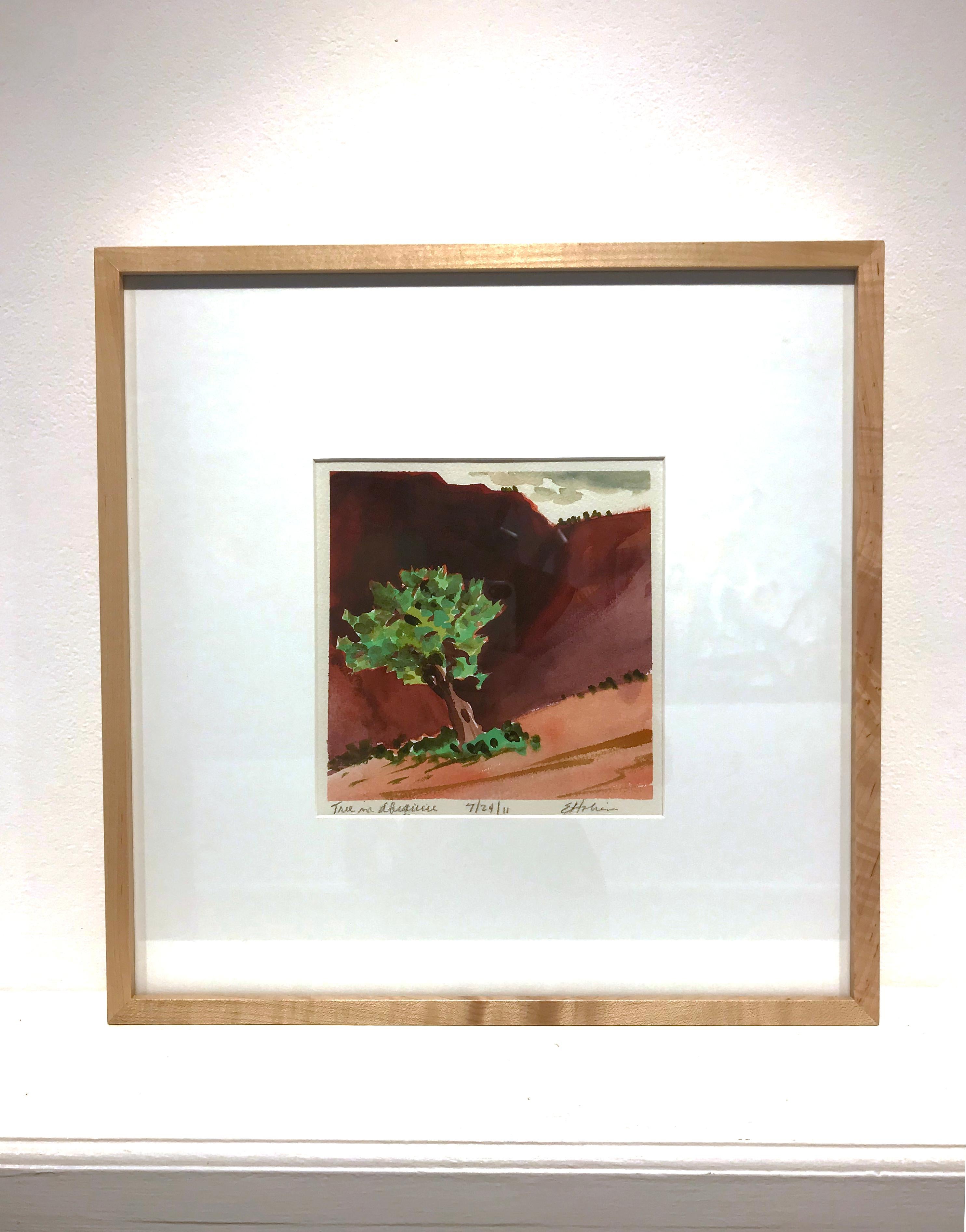 Tree in Abiquiu - Painting by Elaine Holien