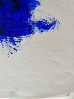 Abstraktes Gemälde „Blau und Rosa“, Elaine Kaufman Feiner, 1990er Jahre