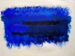 1990s "Little Bit of Yellow and Blue Abstract" Painting