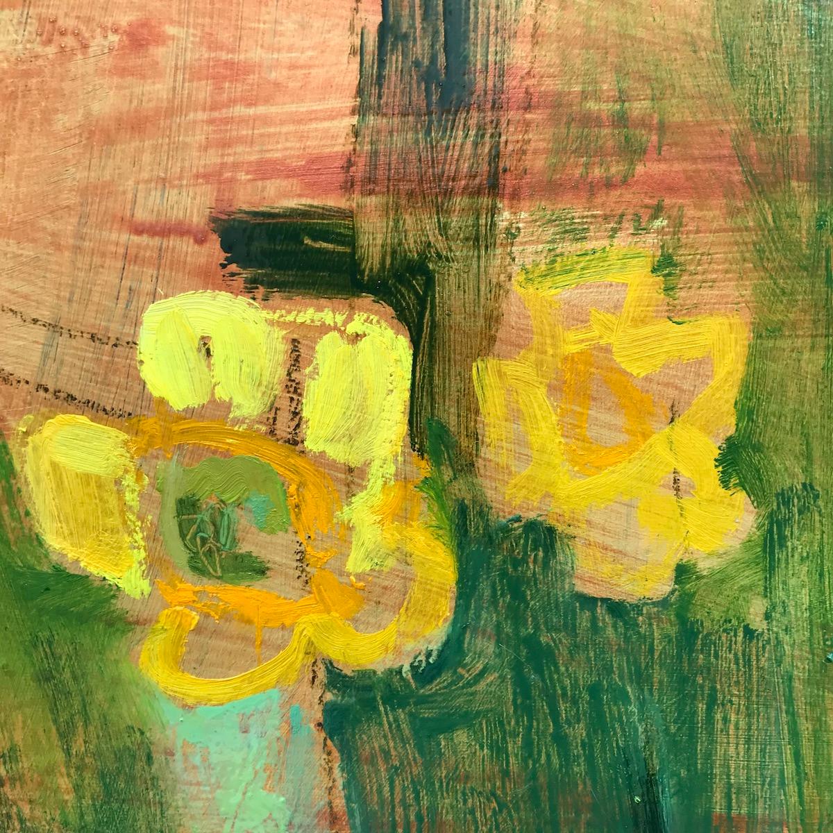 Goldene Schmetterlingskrüge mit Blattgold von Elaine Kazimierczuk, Zeitgenössische Kunst (Braun), Landscape Painting, von Elaine Kazimierczuk 