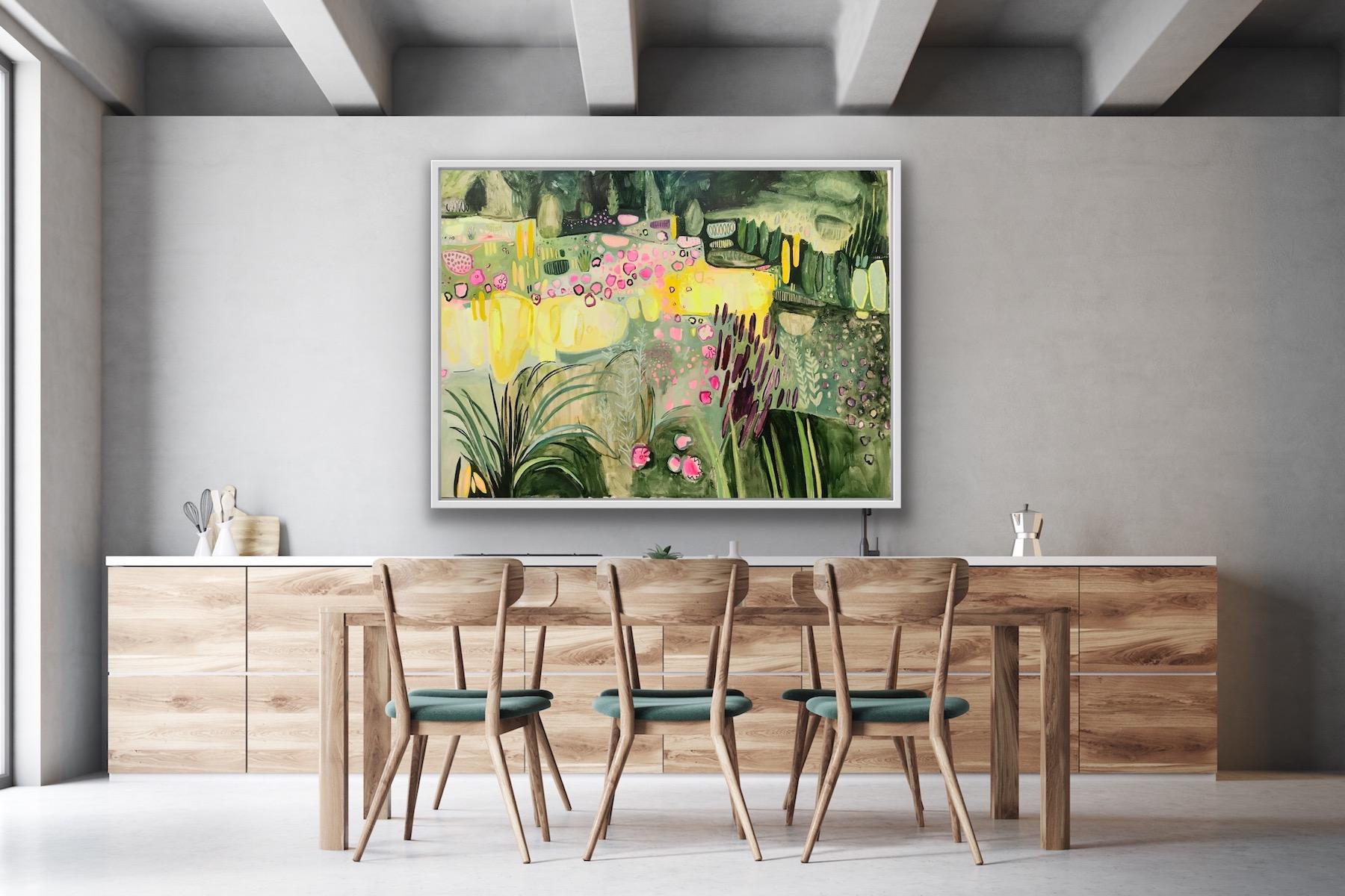Large Merton Beds 4, Oxford Art, Semi Abstract Style Floral Painting, Statement For Sale 4