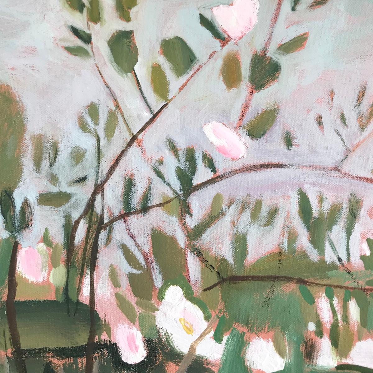 Summer hedgerows with Dog & Roses, Elaine Kazimierczuk, Original floral art 1