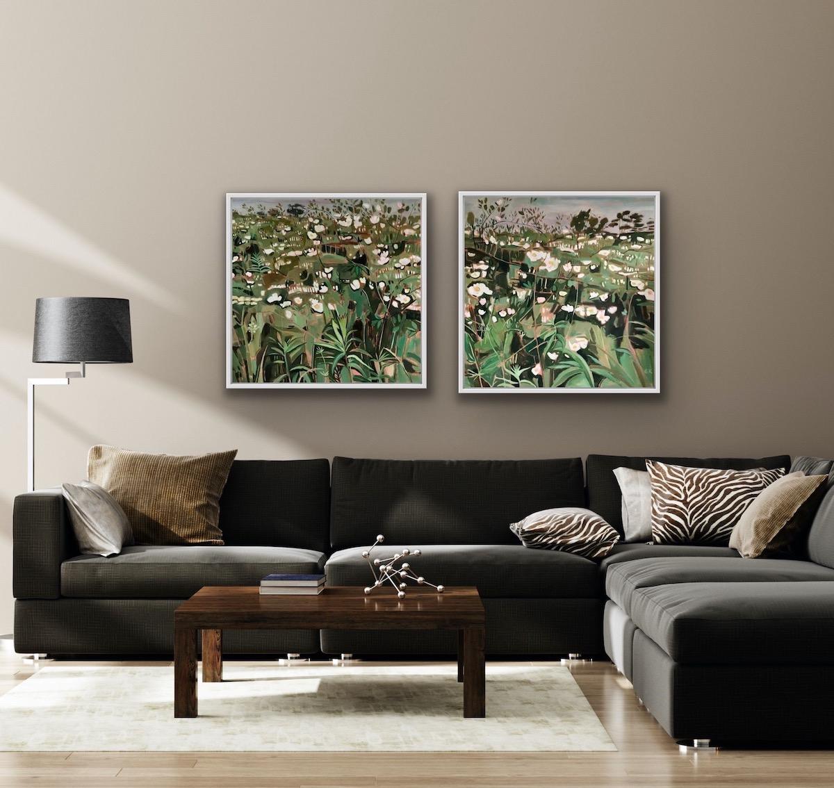 Summer hedgerows with Dog & Roses, Elaine Kazimierczuk, Original floral art 2