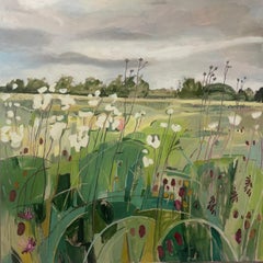 401 Long Mead View with Great Burnet II, contemporary, original painting