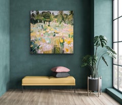 Big Studio Garden, Originalgemälde, zeitgenössische Kunst, Landschaft, Natur