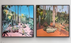 Cactus and Large Palm 274 & Majorelle Garden 373, diptych, landscape