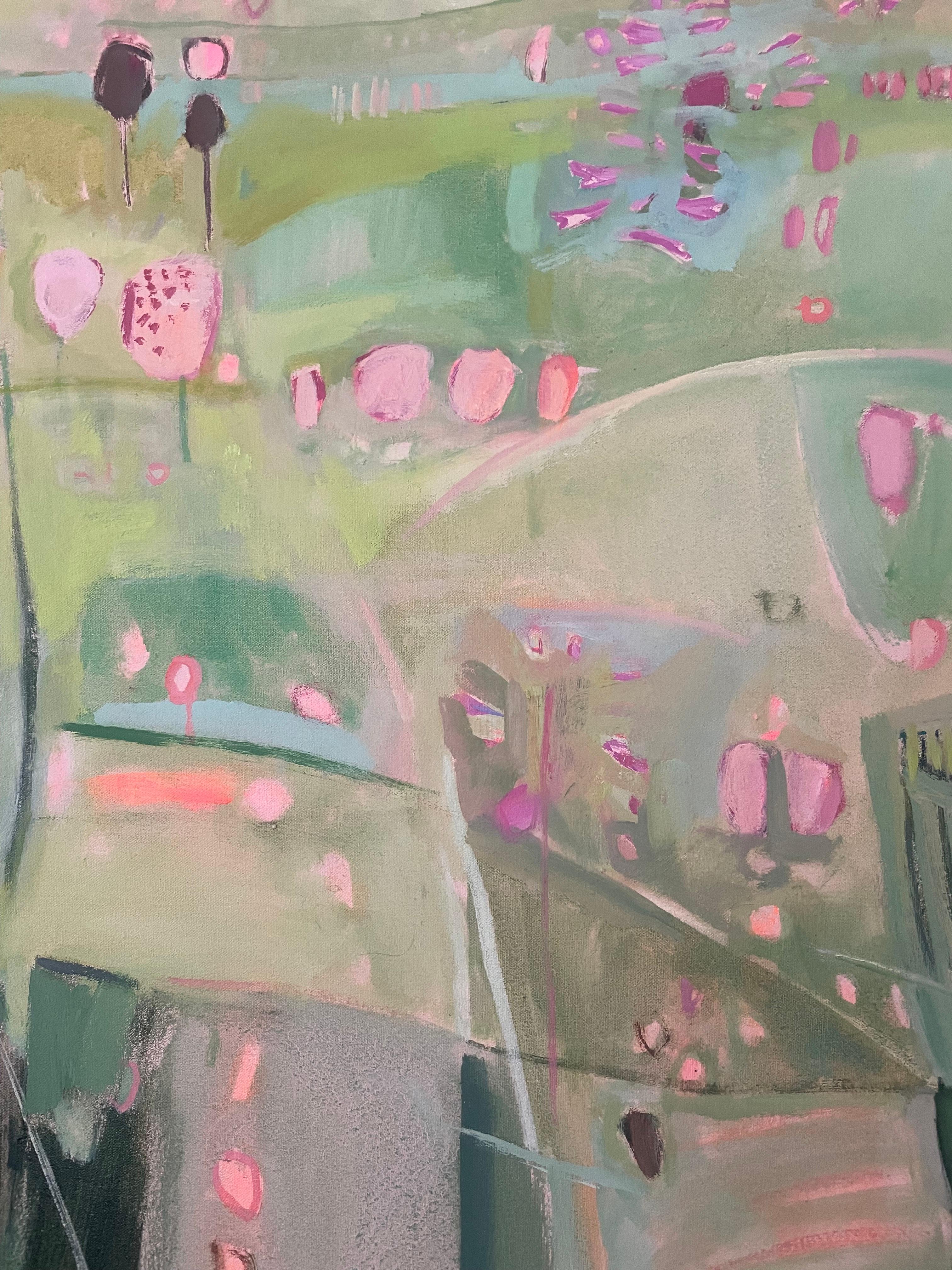 Cotswolds Pradera de flores silvestres, Pintura original, Floral, Flores, Praderas - Painting Contemporáneo de Elaine Kazimierczuk