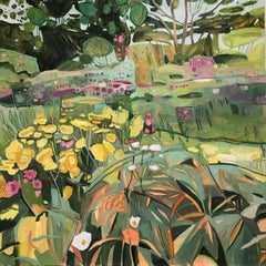 Cottage-Garten in Coleshill, Landschaft, Blumen, Wiesen