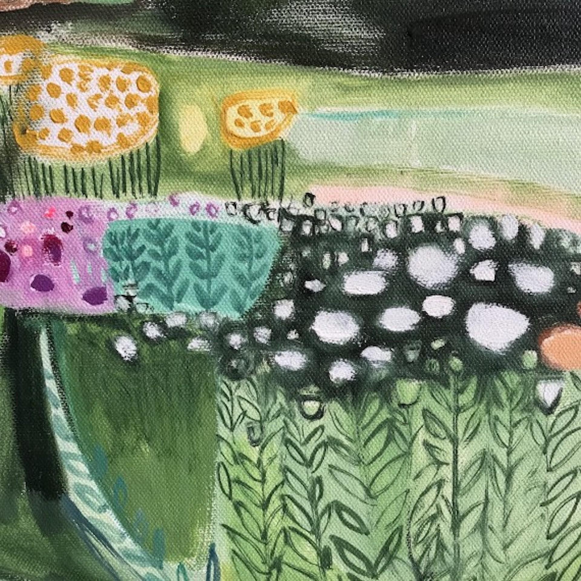 Giardino con Achillea II, Elaine Kazimierczuk in vendita 3
