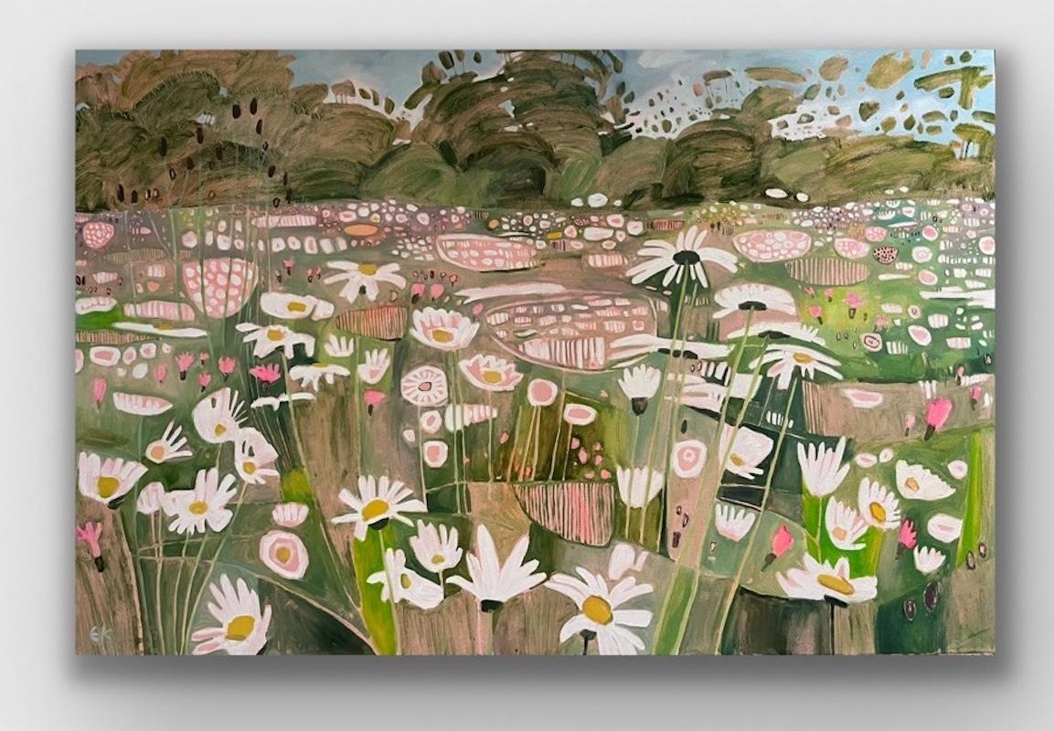 Gänseblümchen, Gänseblümchen, Gänseblümchen, Originalgemälde, Landschaft, zeitgenössisch im Angebot 1