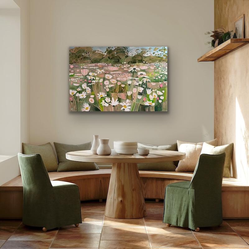 Gänseblümchen, Gänseblümchen, Gänseblümchen, Originalgemälde, Landschaft, zeitgenössisch im Angebot 2