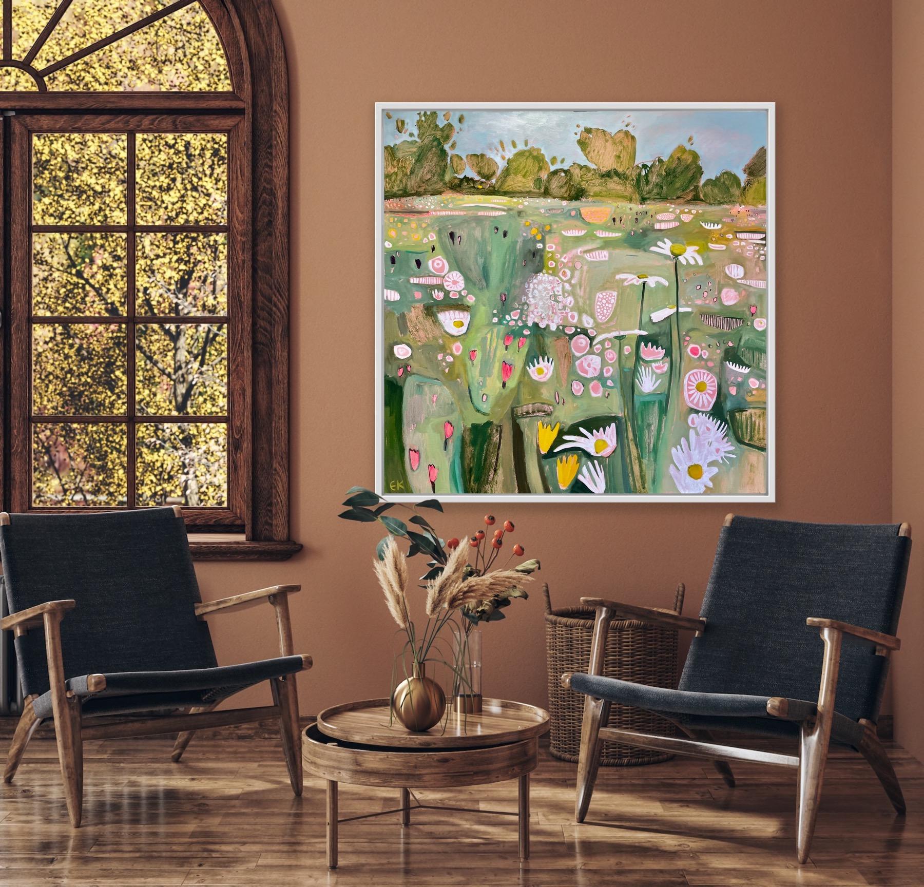 Double Diptych right hand panel, Original Painting, Landscape, Nature, Flowers 8