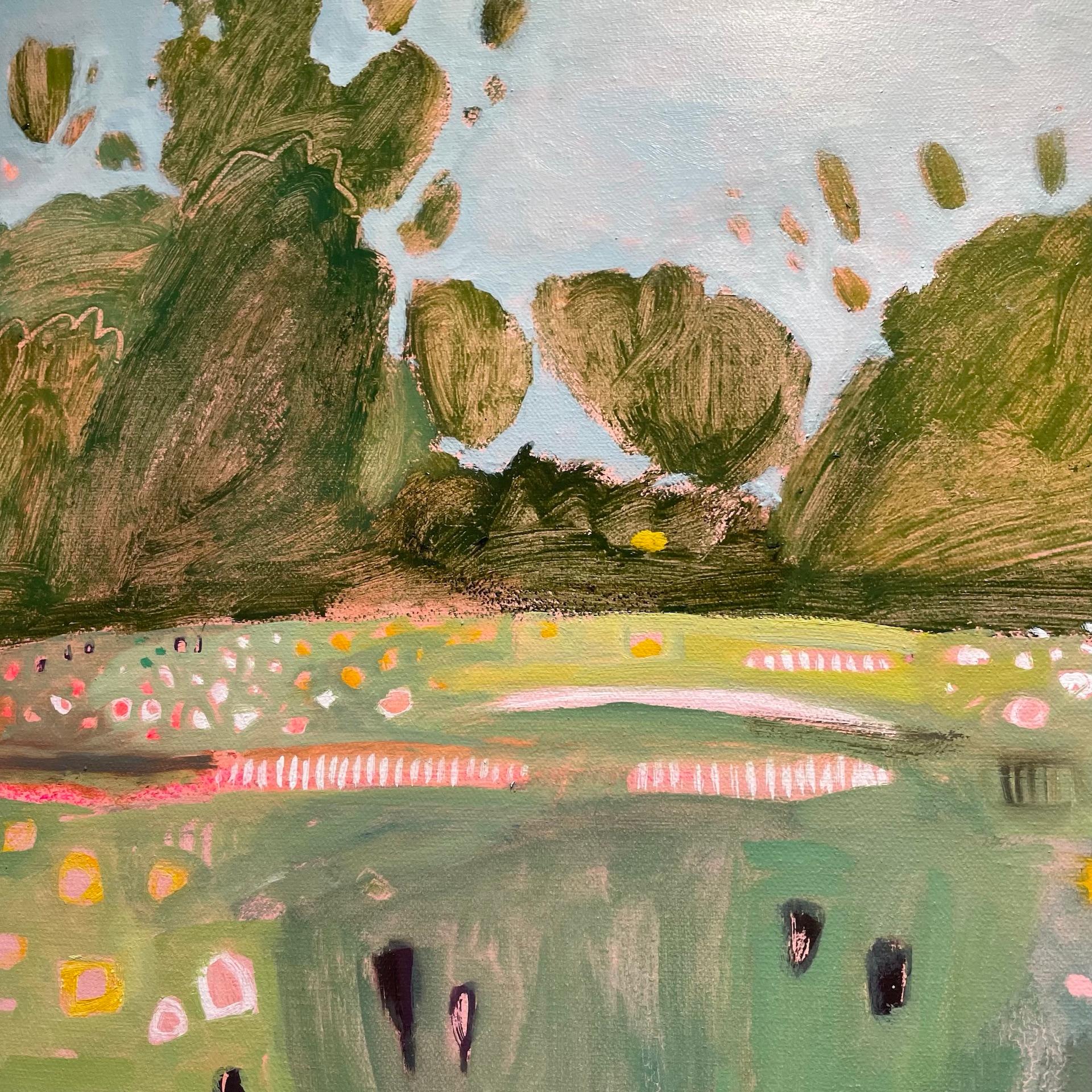 Double Diptych right hand panel, Original Painting, Landscape, Nature, Flowers 2