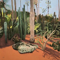 Elaine Kazimierczuk, Cacti Varieties and Palm Tree, Marjorelle Gardens, Morocco