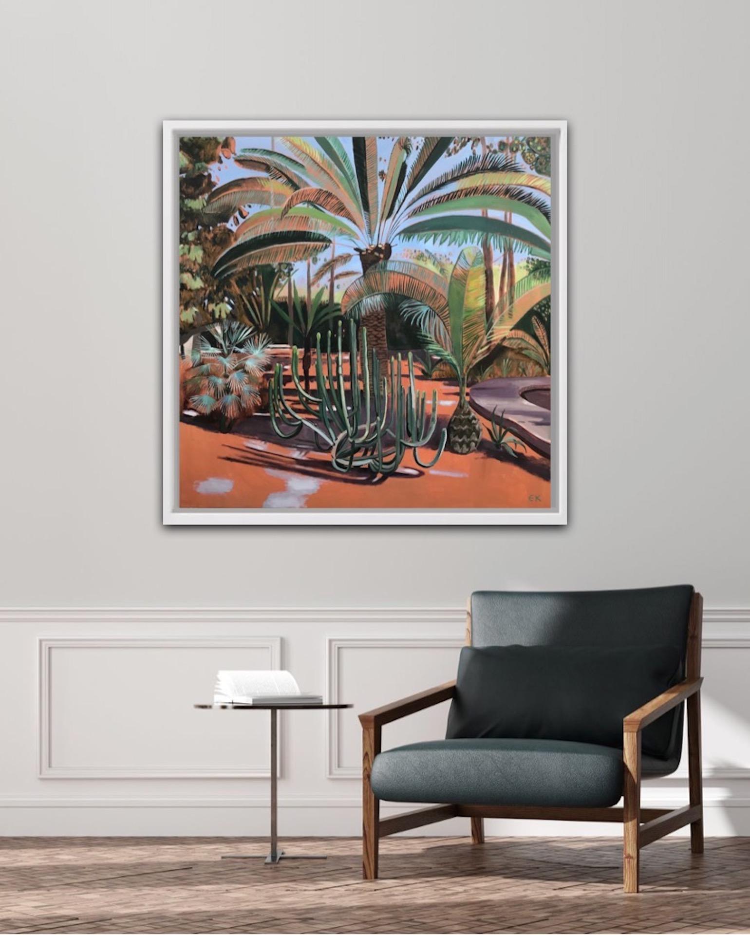 Elaine Kazimierczuk, Kakteen und große Palme, Majorelle-Garten, Marokko  im Angebot 5