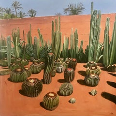 Used Cactus Madness, Musee de la Palmeraie, Morocco, Original painting, Desert art